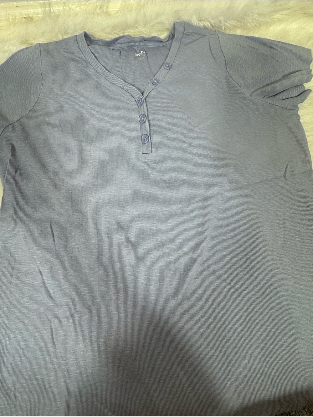 Women’s Short Sleeve Henley Shirt - Light Blue Duluth xxl